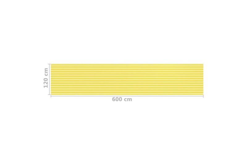 Balkongskärm gul och vit 120x600 cm HDPE - Flerfärgad - Utemöbler - Balkong - Säkerhet & vindskydd balkong - Balkongskydd & insynsskydd balkong