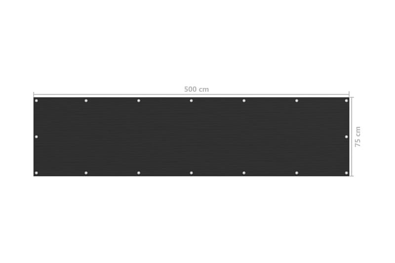 Balkongskärm HDPE 75x500 cm antracit - Antracit - Balkongskydd & insynsskydd balkong