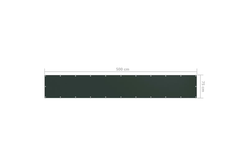 Balkongskärm mörkgrön 75x500 cm oxfordtyg - Grön - Balkongskydd & insynsskydd balkong