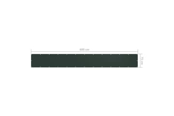 Balkongskärm mörkgrön 75x600 cm oxfordtyg