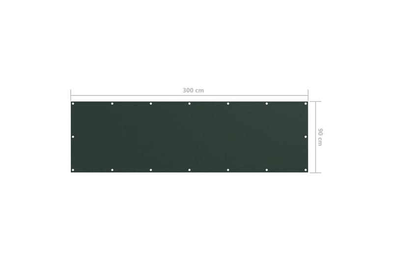 Balkongskärm mörkgrön 90x300 cm oxfordtyg - Grön - Utemöbler - Balkong - Säkerhet & vindskydd balkong - Balkongskydd & insynsskydd balkong