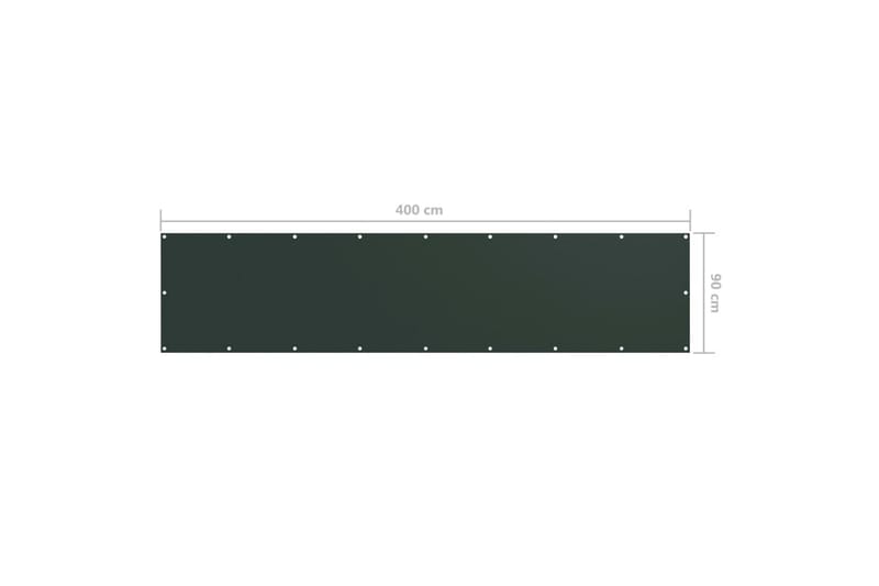 Balkongskärm mörkgrön 90x400 cm oxfordtyg - Grön - Utemöbler - Balkong - Säkerhet & vindskydd balkong - Balkongskydd & insynsskydd balkong