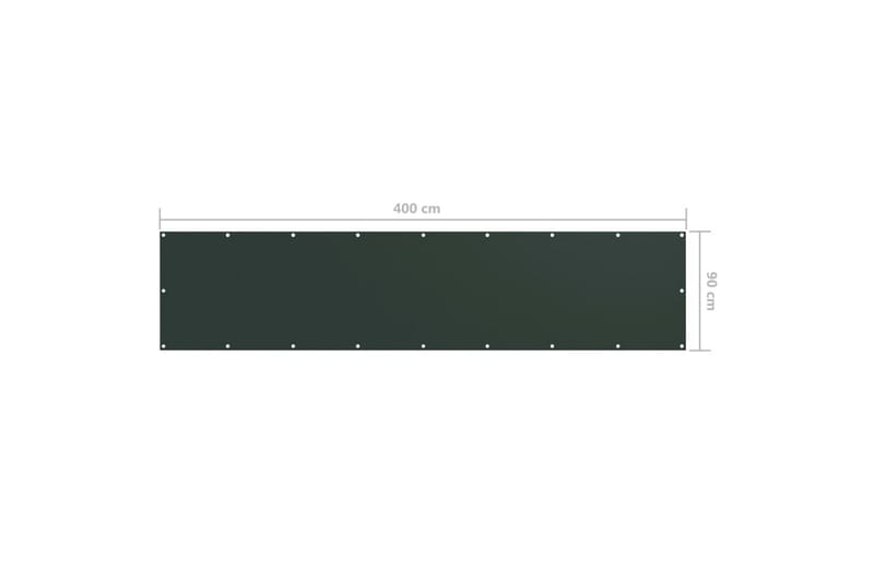Balkongskärm mörkgrön 90x400 cm oxfordtyg - Grön - Balkongskydd & insynsskydd balkong
