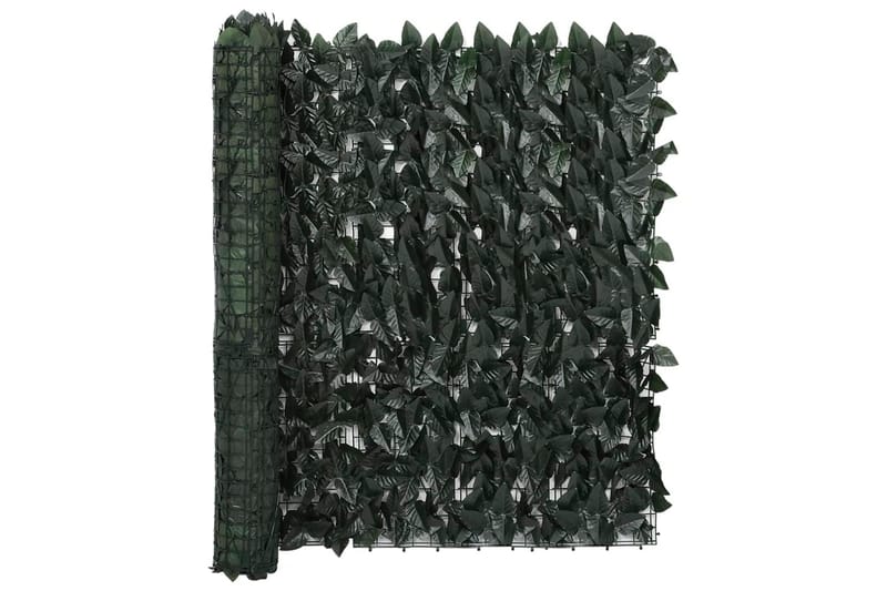 Balkongskärm mörkgröna blad 500x100 cm - Grön - Utemöbler - Balkong - Säkerhet & vindskydd balkong - Balkongskydd & insynsskydd balkong