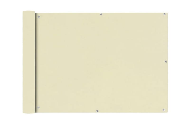 Balkongskärm oxfordtyg 75x400 cm gräddvit - Vit - Utemöbler - Balkong - Säkerhet & vindskydd balkong - Balkongskydd & insynsskydd balkong