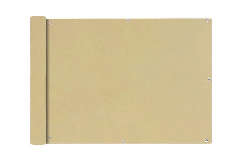 Balkongskärm oxfordtyg 75x600 cm beige - Beige - Utemöbler - Balkong - Säkerhet & vindskydd balkong - Balkongskydd & insynsskydd balkong