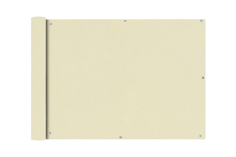Balkongskärm oxfordtyg 75x600 cm gräddvit - Vit - Utemöbler - Balkong - Säkerhet & vindskydd balkong - Balkongskydd & insynsskydd balkong