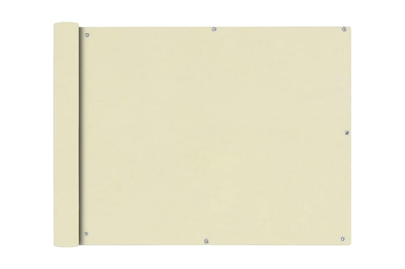Balkongskärm oxfordtyg 90x600 cm gräddvit - Vit - Utemöbler - Balkong - Säkerhet & vindskydd balkong - Balkongskydd & insynsskydd balkong