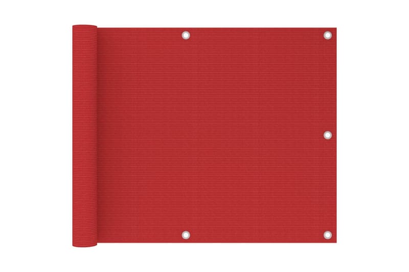 Balkongskärm röd 75x500 cm HDPE - Röd - Utemöbler - Balkong - Säkerhet & vindskydd balkong - Balkongskydd & insynsskydd balkong