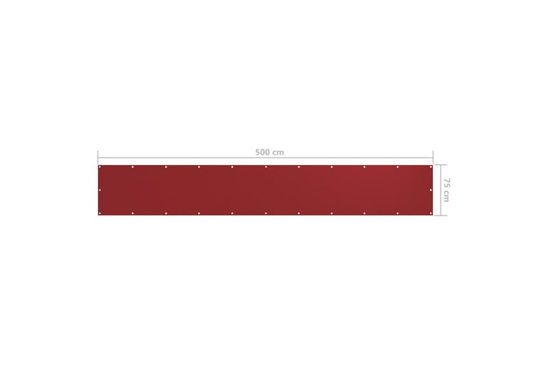 Balkongskärm röd 75x500 cm oxfordtyg - Röd - Balkongskydd & insynsskydd balkong