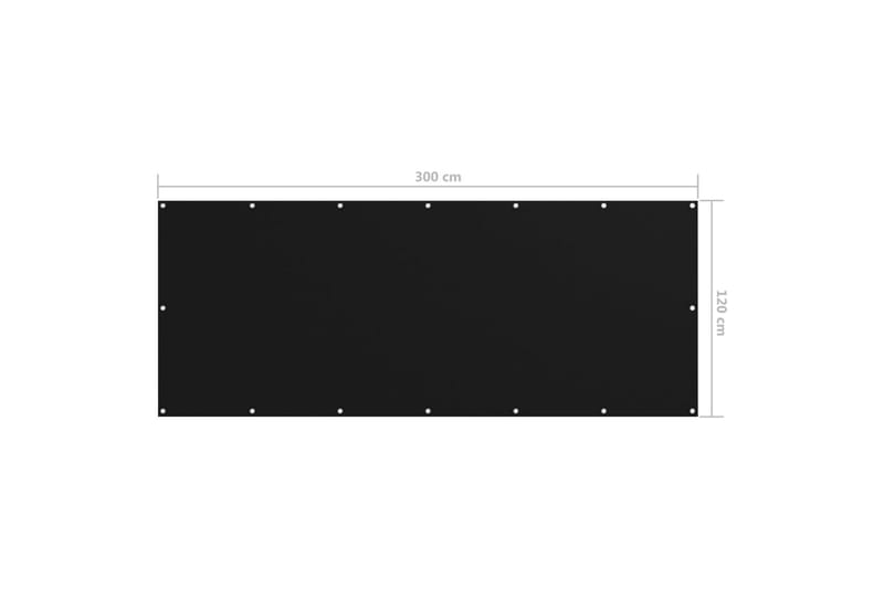 Balkongskärm svart 120x300 cm oxfordtyg - Svart - Balkongskydd & insynsskydd balkong