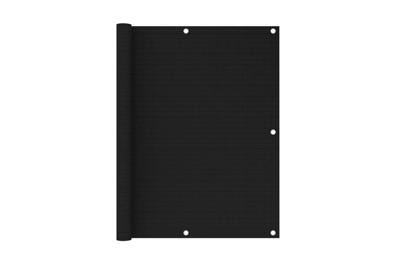 Balkongskärm svart 120x500 cm HDPE - Svart - Balkongskydd & insynsskydd balkong