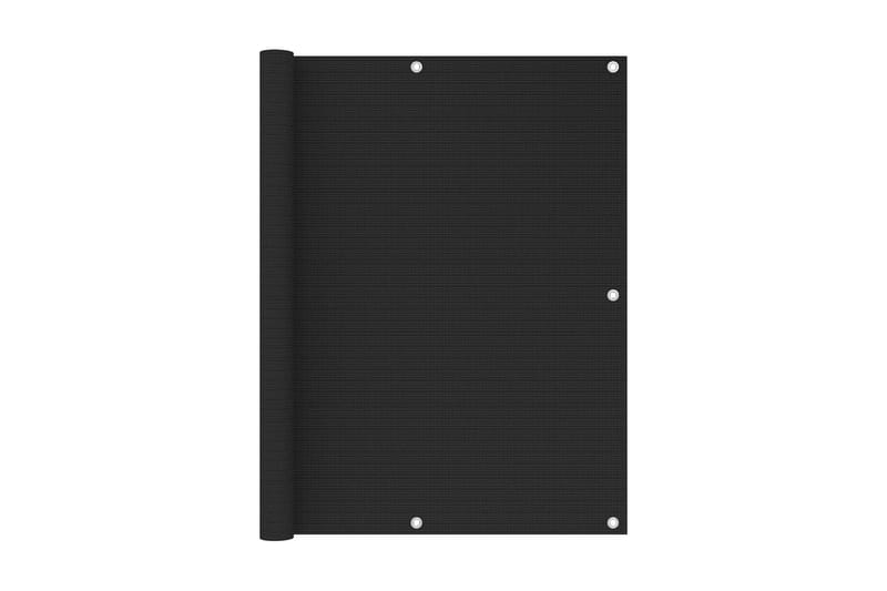 Balkongskärm svart 120x600 cm HDPE - Svart - Balkongskydd & insynsskydd balkong