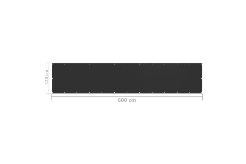 Balkongskärm svart 120x600 cm HDPE - Svart - Balkongskydd & insynsskydd balkong