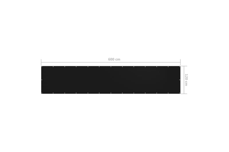 Balkongskärm svart 120x600 cm oxfordtyg - Svart - Balkongskydd & insynsskydd balkong