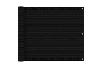 Balkongskärm svart 75x300 cm HDPE