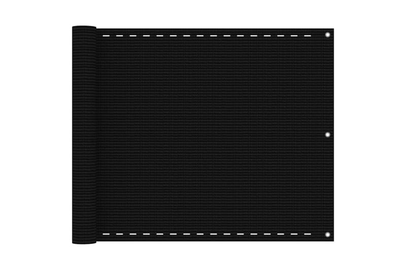 Balkongskärm svart 75x400 cm HDPE - Svart - Balkongskydd & insynsskydd balkong
