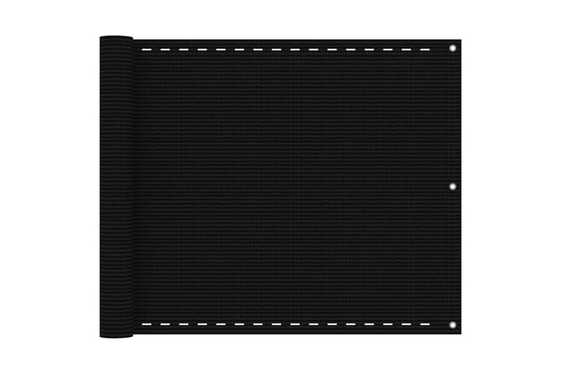 Balkongskärm svart 75x400 cm HDPE - Svart - Utemöbler - Balkong - Säkerhet & vindskydd balkong - Balkongskydd & insynsskydd balkong