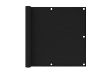 Balkongskärm svart 90x500 cm HDPE