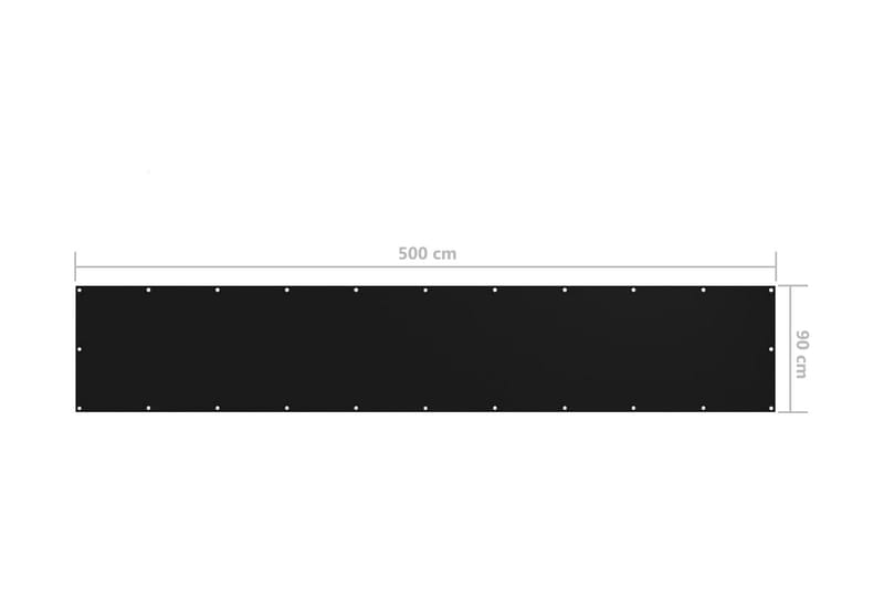 Balkongskärm svart 90x500 cm oxfordtyg - Svart - Balkongskydd & insynsskydd balkong