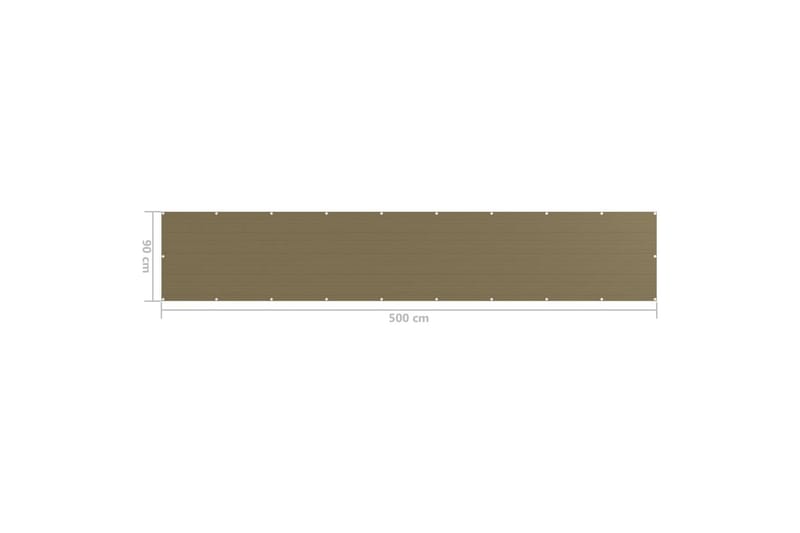 Balkongskärm taupe 90x500 cm HDPE - Taupe - Balkongskydd & insynsskydd balkong