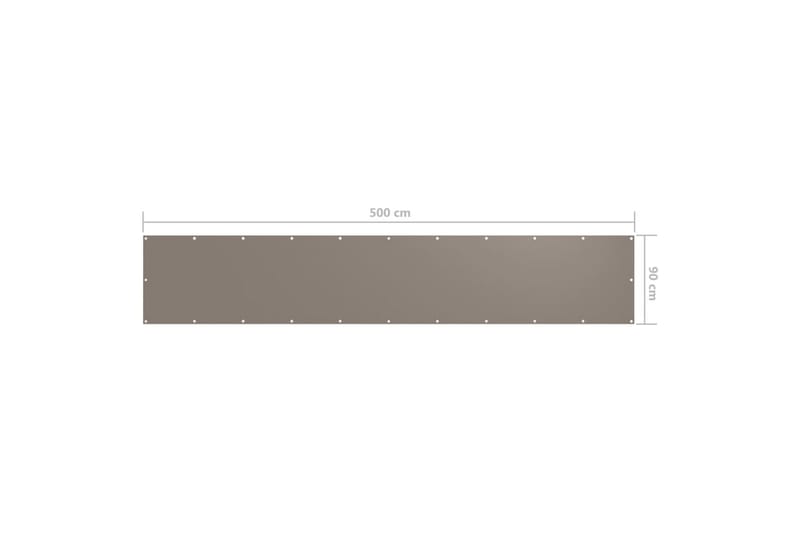 Balkongskärm taupe 90x500 cm oxfordtyg - Brun - Utemöbler - Balkong - Säkerhet & vindskydd balkong - Balkongskydd & insynsskydd balkong