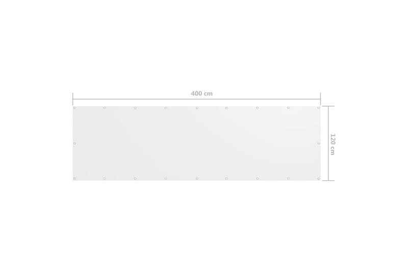 Balkongskärm vit 120x400 cm oxfordtyg - Vit - Utemöbler - Balkong - Säkerhet & vindskydd balkong - Balkongskydd & insynsskydd balkong