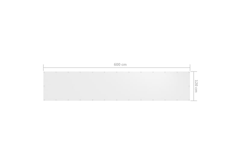Balkongskärm vit 120x600 cm oxfordtyg - Vit - Balkongskydd & insynsskydd balkong