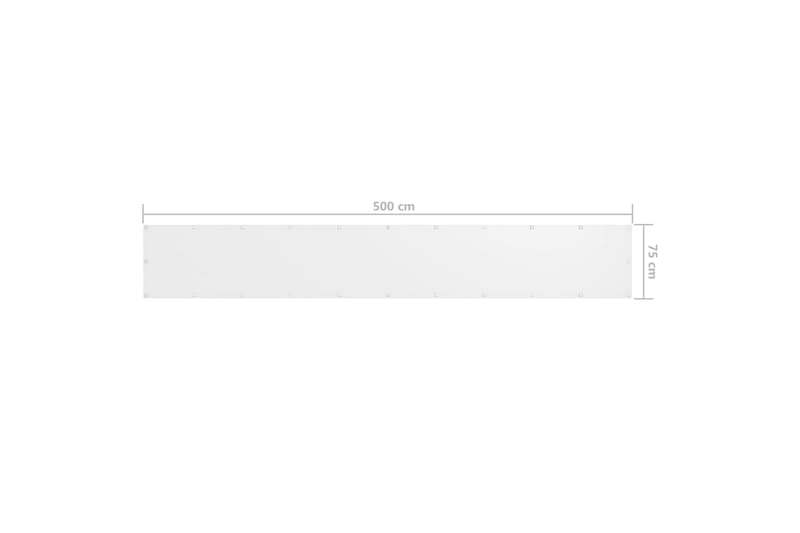 Balkongskärm vit 75x500 cm oxfordtyg - Vit - Balkongskydd & insynsskydd balkong
