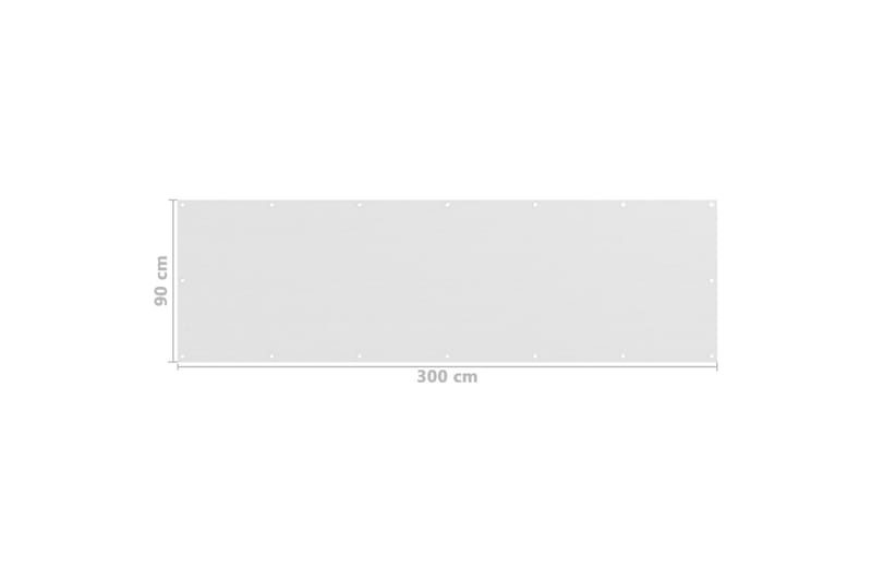 Balkongskärm vit 90x300 cm HDPE - Vit - Balkongskydd & insynsskydd balkong
