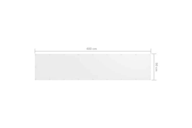 Balkongskärm vit 90x400 cm oxfordtyg - Vit - Balkongskydd & insynsskydd balkong