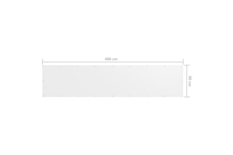 Balkongskärm vit 90x400 cm oxfordtyg - Vit - Utemöbler - Balkong - Säkerhet & vindskydd balkong - Balkongskydd & insynsskydd balkong