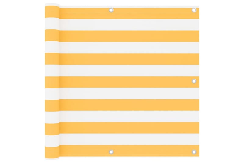 Balkongskärm vit och gul 90x300 cm oxfordtyg - Flerfärgad - Balkongskydd & insynsskydd balkong