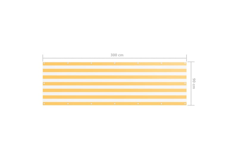 Balkongskärm vit och gul 90x300 cm oxfordtyg - Flerfärgad - Balkongskydd & insynsskydd balkong
