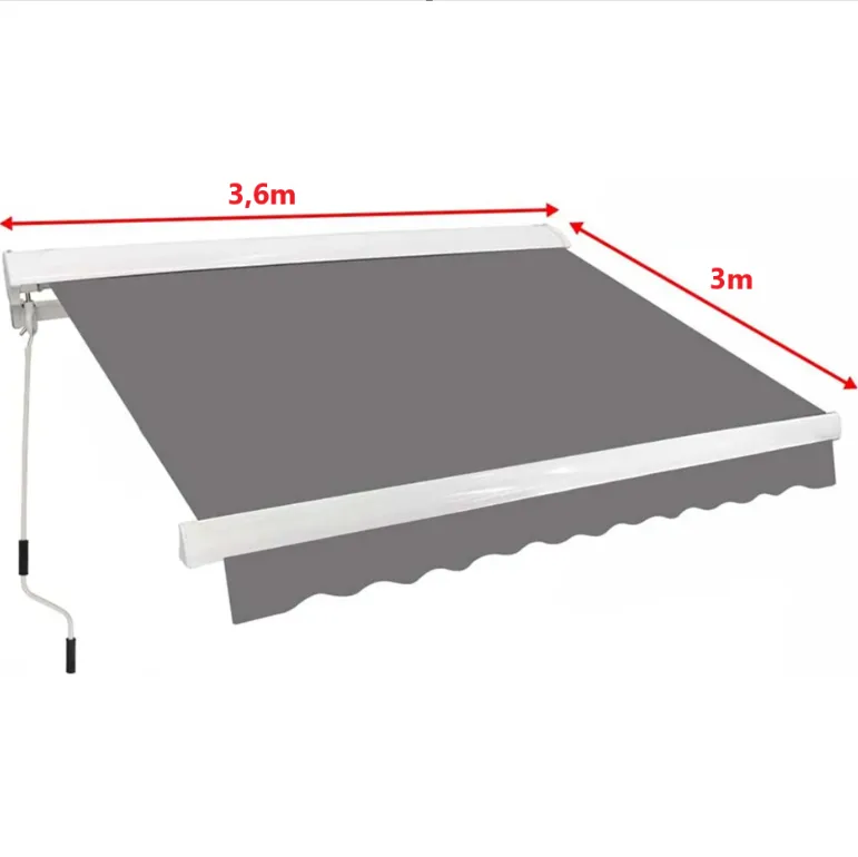 Halvkassettmarkis 3,6x3 m | Vevmanövrerad | Metalcraft - Utemöbler - Solskydd - Markiser - Terrassmarkis