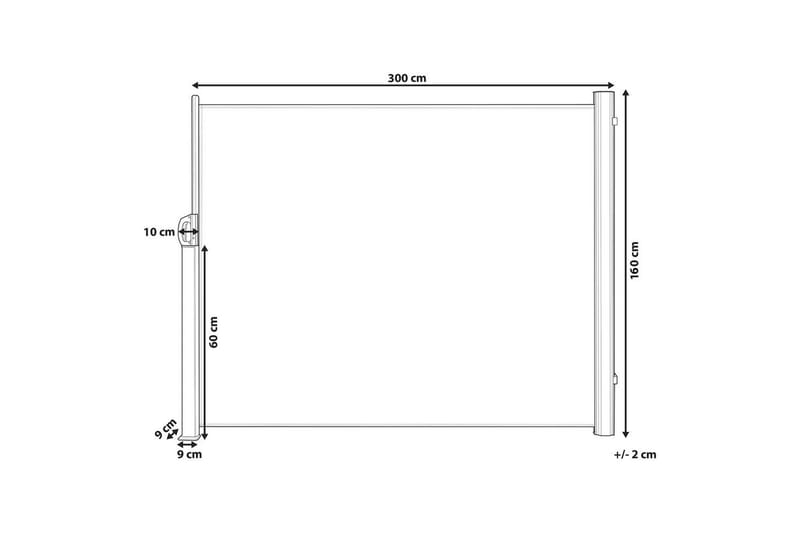 Sidomarkis Dorio Beige/Silver, 305x9x160 cm - Beige/Silver, 305x9x160 cm - Utemöbler - Balkong - Säkerhet & vindskydd balkong - Balkongskydd & insynsskydd balkong