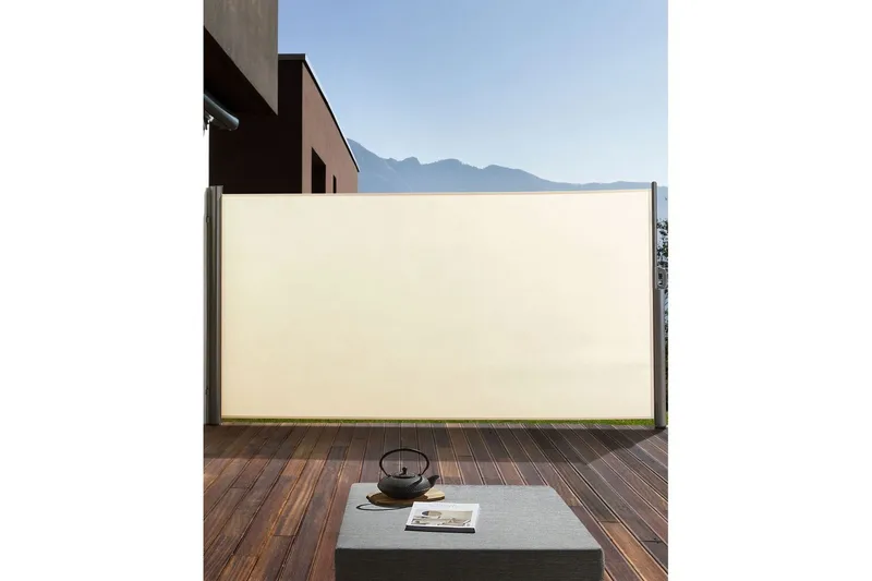 Sidomarkis Dorio Beige/Silver, 305x9x160 cm - Beige/Silver, 305x9x160 cm - Utemöbler - Balkong - Säkerhet & vindskydd balkong - Balkongskydd & insynsskydd balkong