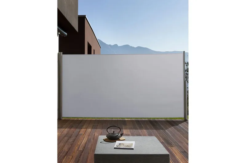 Sidomarkis Dorio Ljusgrå/Silver, 305x9x160 cm - Ljusgrå/Silver, 305x9x160 cm - Utemöbler - Balkong - Säkerhet & vindskydd balkong - Balkongskydd & insynsskydd balkong