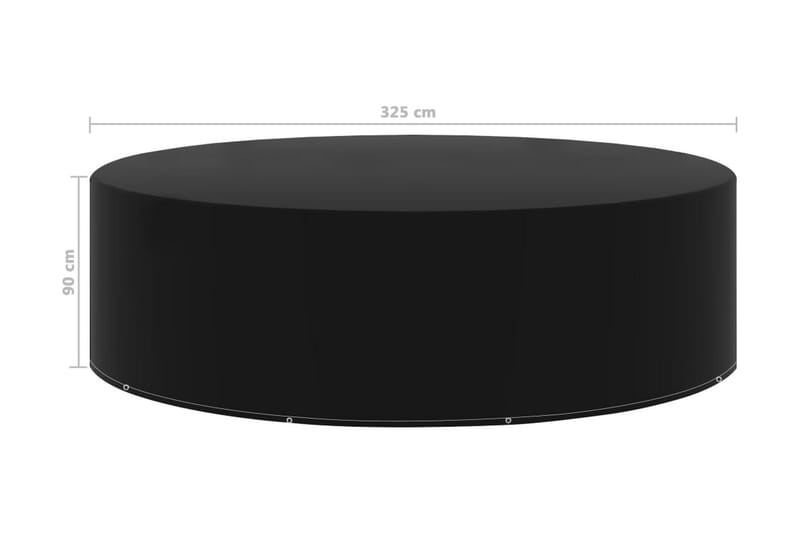 Ã–verdrag för trädgårdsmöbler 10 öljetter 325x90 cm - Svart - Utemöbler - Dynförvaring & möbelskydd - Överdrag utemöbler
