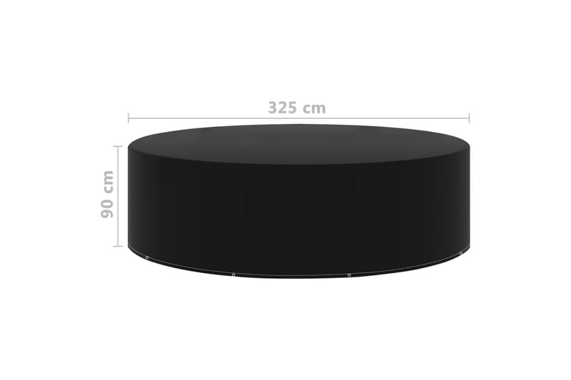 Överdrag för trädgårdsmöbler 2 st 10 öljetter 325x90 cm - Svart - Utemöbler - Dynförvaring & möbelskydd - Överdrag utemöbler
