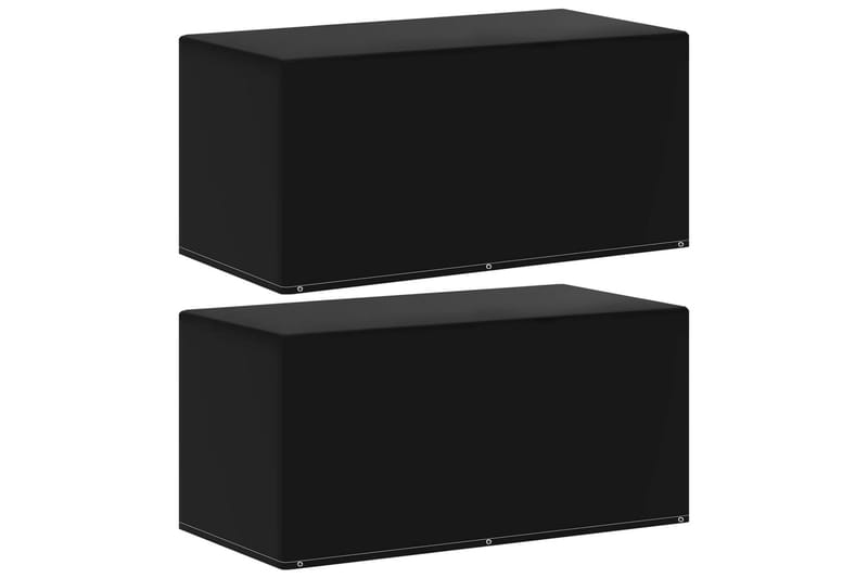 Överdrag för trädgårdsmöbler 2 st 6 öljetter 160x80x75 cm - Svart - Utemöbler - Dynförvaring & möbelskydd - Överdrag utemöbler