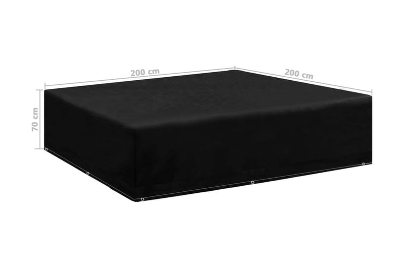 Överdrag för trädgårdsmöbler 8 öljetter 200x200x70 cm - Svart - Utemöbler - Dynförvaring & möbelskydd - Överdrag utemöbler