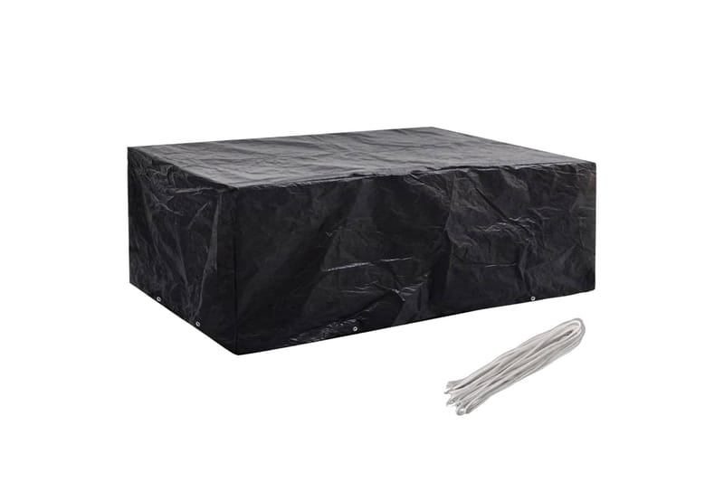 Överdrag för trädgårdsmöbler 8 öljetter 242x162x100 cm - Svart - Utemöbler - Dynförvaring & möbelskydd - Överdrag utemöbler