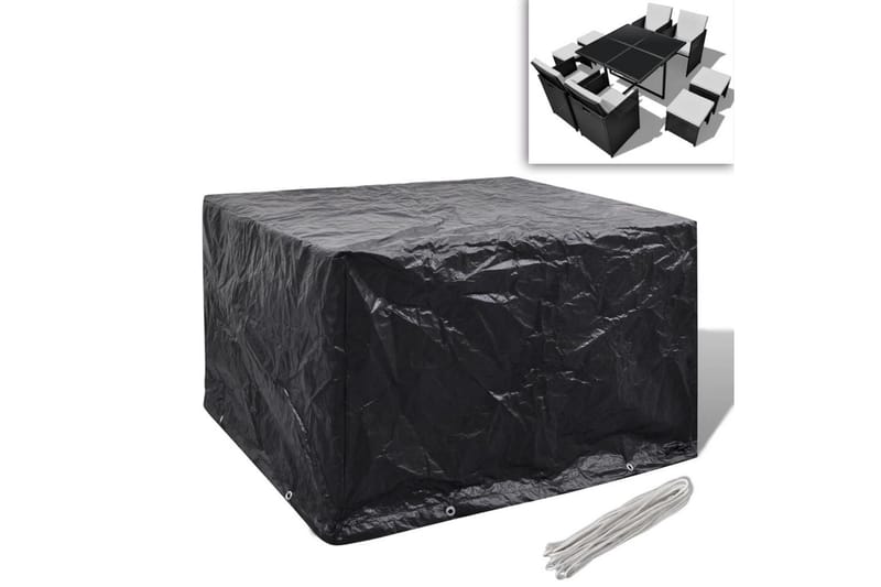 Överdrag för trädgårdsmöbler med 8 öljetter 113x113x73 cm - Svart - Utemöbler - Dynförvaring & möbelskydd - Överdrag utemöbler