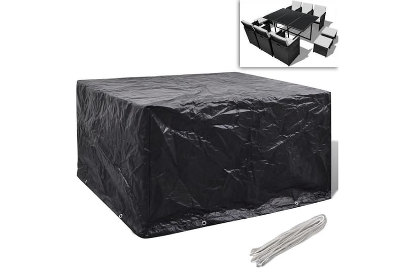 Överdrag för trädgårdsmöbler med 8 öljetter 172x113x73 cm - Svart - Utemöbler - Dynförvaring & möbelskydd - Överdrag utemöbler