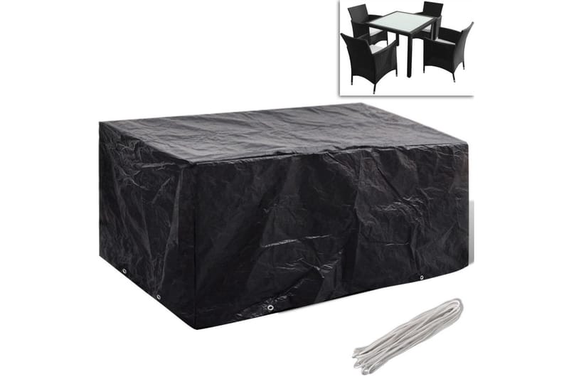 Överdrag till trädgårdsmöbler 8 öljetter 180x140x90 cm - Svart - Utemöbler - Dynförvaring & möbelskydd - Överdrag utemöbler