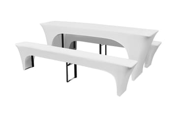 3 Möbelöverdrag för ölbord och bänkar stretch Vit 220x50x80