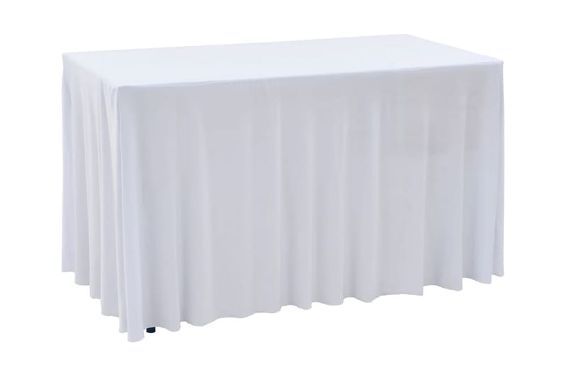 Bordsöverdrag 2 st stretch golvlångt vit 120x60,5x74 cm - Vit - Utemöbler - Dynförvaring & möbelskydd - Överdrag utemöbler