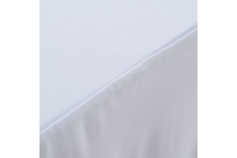 Bordsöverdrag 2 st stretch golvlångt vit 120x60,5x74 cm - Vit - Överdrag utemöbler