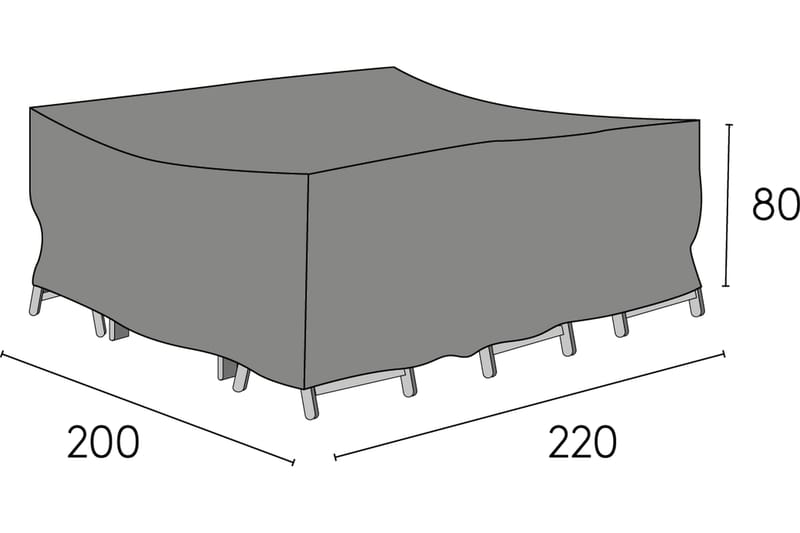 Hillerstorp Möbelskydd 200x220x80 cm Grå - Hillerstorp - Överdrag utemöbler